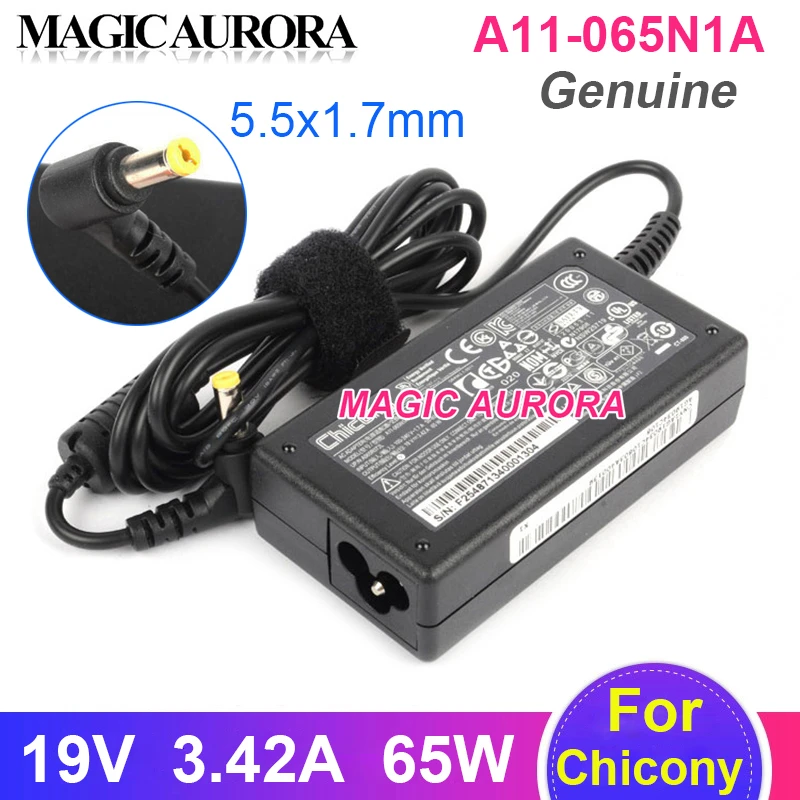 Адаптер для ноутбука CHICONY A11-065N1A 19V 3.42A 65W зарядное устройство для ACER ASPIRE S3 MS2384 MS2273 MD7820U NV53 MD2614U MD7820U MS2285