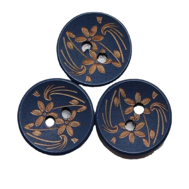 

50PCs Wood Sewing Buttons Scrapbooking Two Holes Laser Technology Flower 15mm Dia. Costura Botones Decorate bottoni botoes