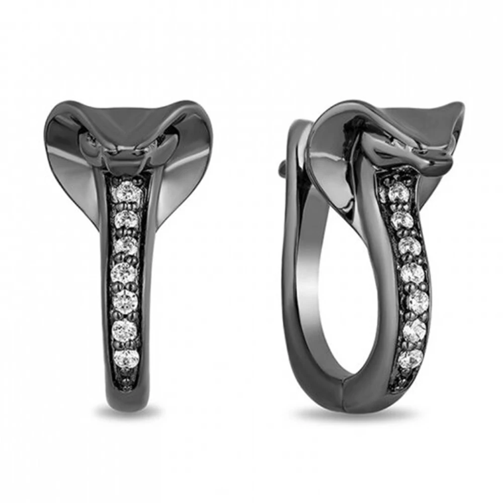 

HESHI Wind Simple Temperament Dark Wind Black Snake Hoop Earrings for Women