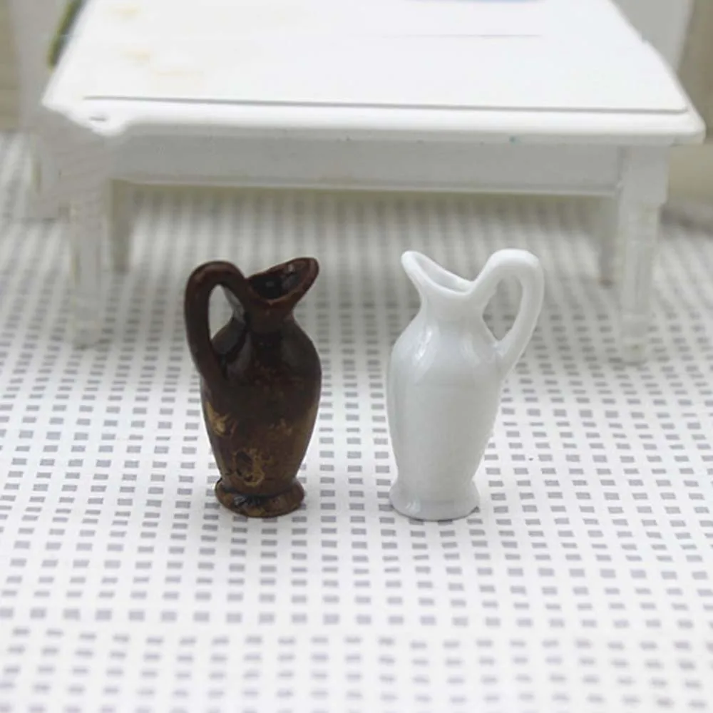 

1 шт., миниатюрная керамическая ваза для кукольного домика, модель цветочного горшка, игрушки для мини-украшения, аксессуары для кукольного домика, 1/12