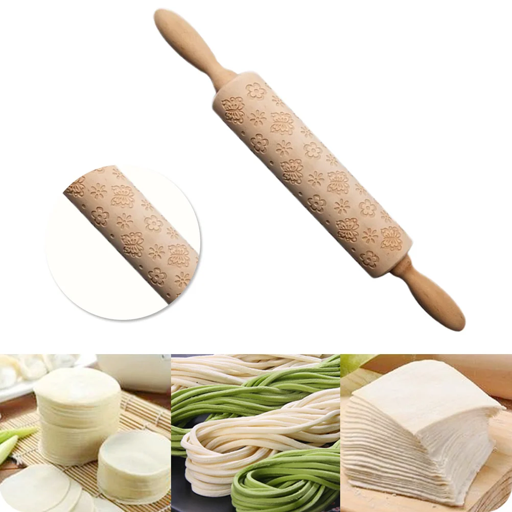 

1pcs Printing Wooden Rolling Pin Beautiful Home Tool Rolling Pin for Woman Man