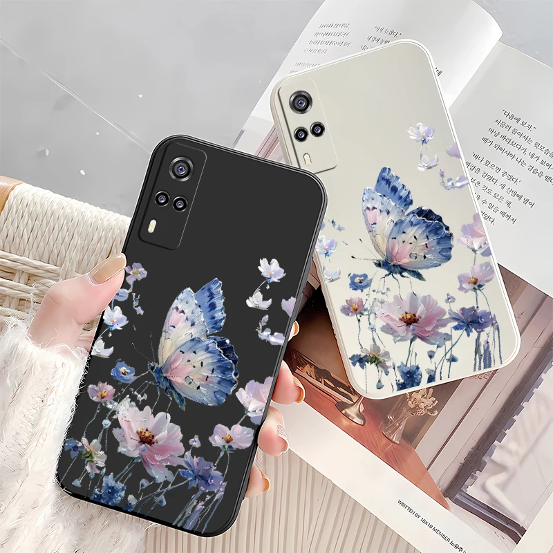 Милый чехол-бабочка для Vivo Y53S Y52 Y51 Y51A Y50 Y36 Y35 Y33T Y33S Y33 Y31 Y30G Y30I Y30 противоударный