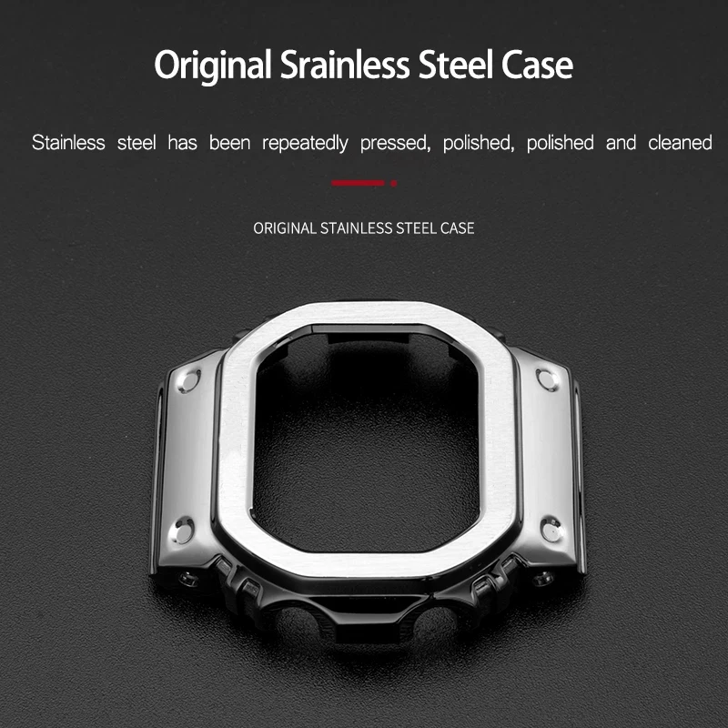 For Casio Refit for GShock DW5600/5610 GW5600E DW/GW5000 Stainless Steel Watchband Case/Bezel 5000 DW5035 Accessories with Tools