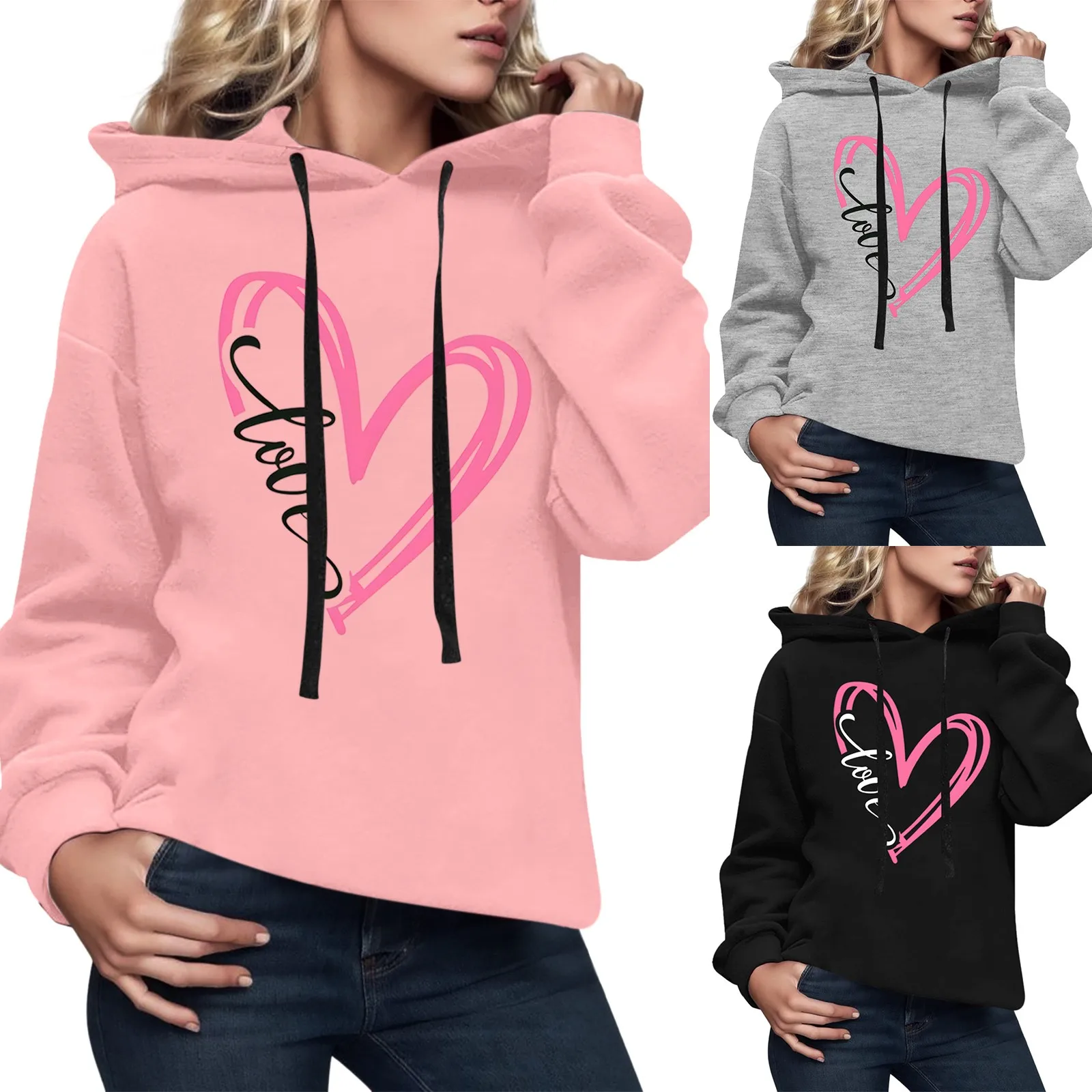

Women's Casual Print Hoodie Sweatshirt Pullover Tops Long Sleeved Top Quilted Cardigans Women