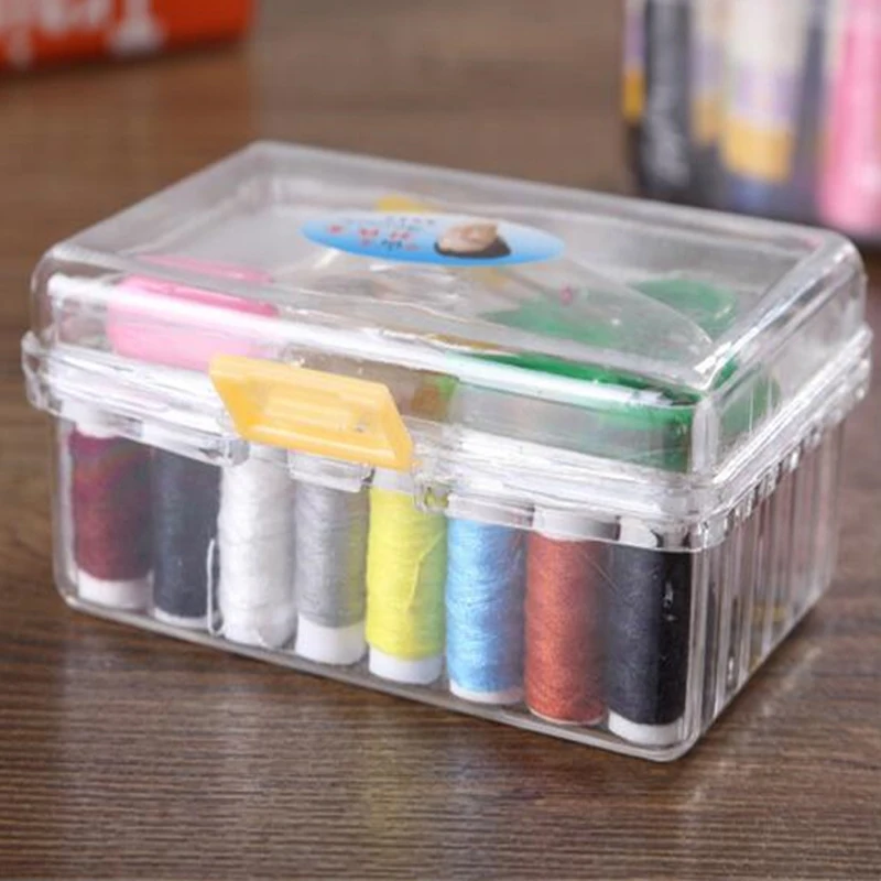 

2sets Sewing Tool Pack Kit Thread Threader Needle Tape Measure Scissor Thimble With Storage Box Sewing Tool Accessory