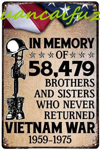 Мемориал ветеранов Вьетнама 1959-1975 Война во Вьетнаме Винтажная металлическая