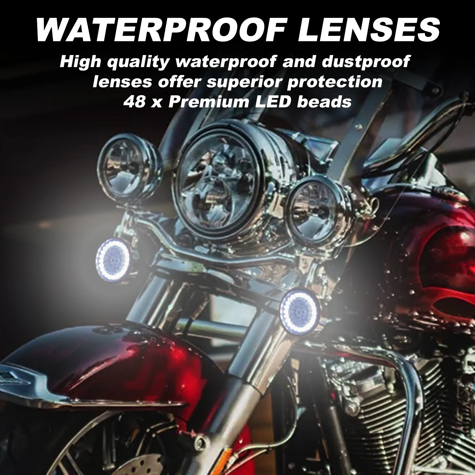 Фото Мотоциклетные передние поворотники Bullet 48 LED 1157 для Softail, Dyna, Touring, Sportster, Street Glide, Road Glide 1997-2024 №3