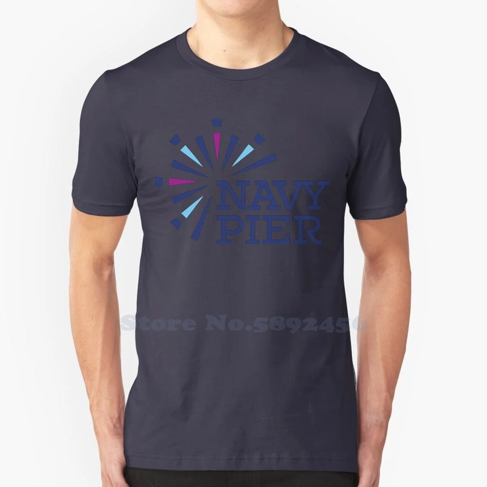 

Футболка с логотипом бренда Navy Pier 2023, уличная одежда, футболки с графическим принтом высшего качества
