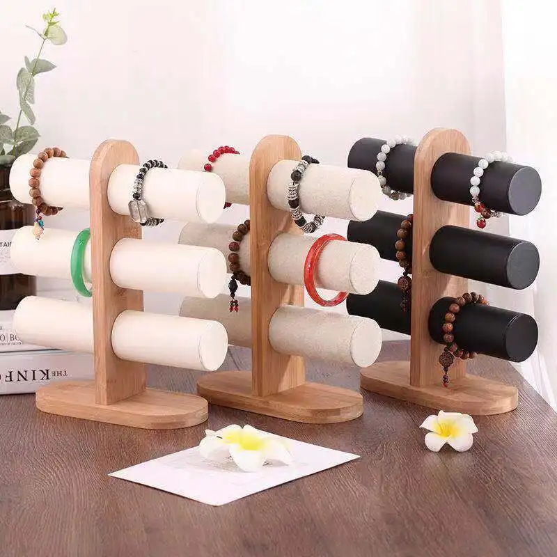 3-Tier Black Velvet Bracelet Necklace Holder,Jewelry Showcase Display Stand and Organizer  Jewelry Box Organizer