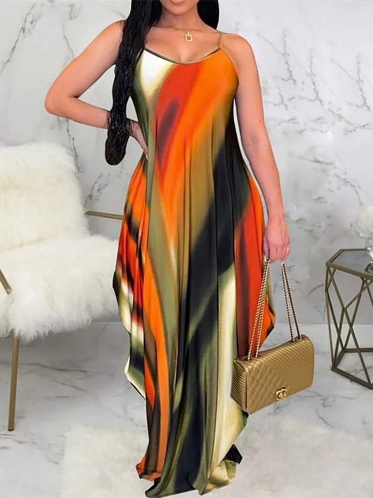 

Mandylandy Women Elegant Summer Bohemian Chiffon Dress Fashion Y2K Sleeveless V Neck High Waist Corset Halter Vacation Dress