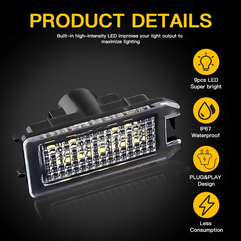 2 шт. Canbus светодиодный светильник номерного знака белый для Jeep Grand Cherokee Compass Patriot