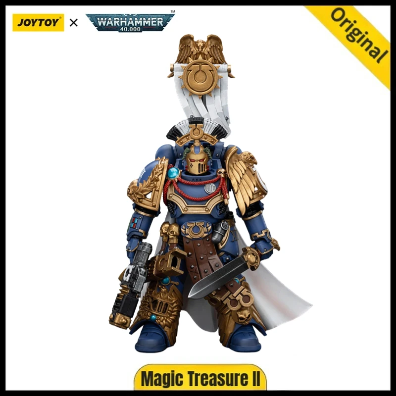 Фото 【JOYTOY】Warhammer 40K 1/18 Аниме-фигурка Ultramarines Legion Praetor с мечом Power Sword и Volkite Serpenta, высота 136 мм №1
