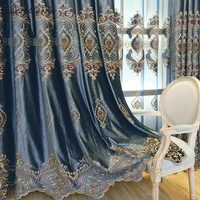 full blackout floor to ceiling window embroidered curtain fabric window screen luxurious atmosphere curtains for living room