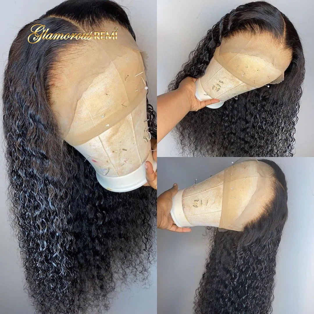 Парик из кудрявых человеческих волос 13x4 бразильские кудрявые передние парики на