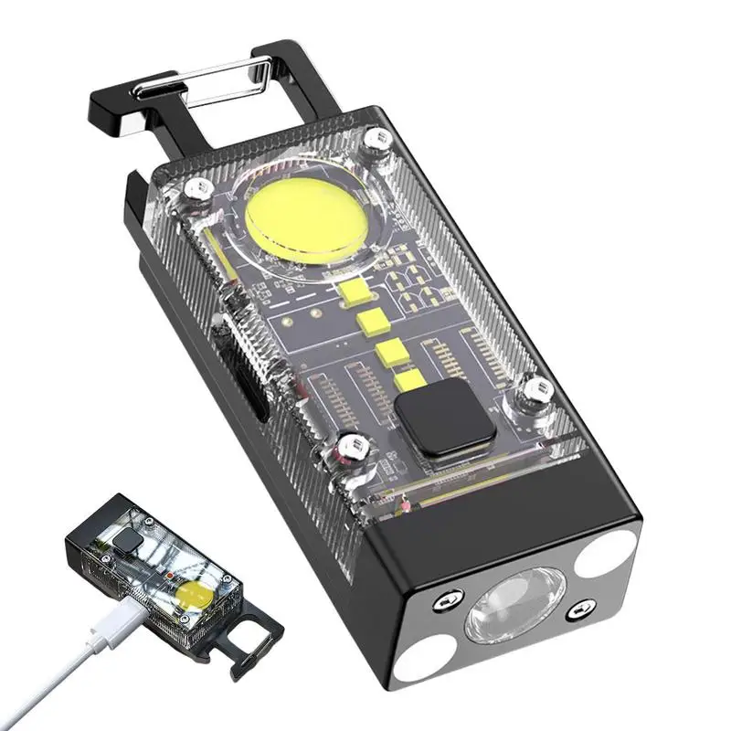 

Keychain Light Magnetic LED Keychain Flashlight Waterproof USB Rechargeable Portable Handheld Flashlights Powered By Built-in