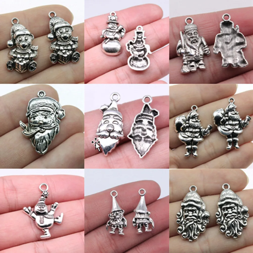 

Bulk Charms For Jewelry Making Kit Pendant Diy Jewelry Accessories Christmas Snowman Charms