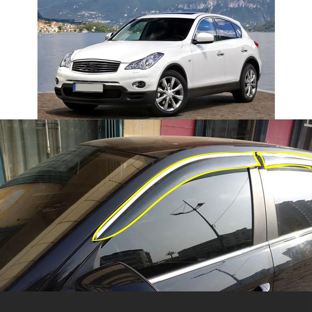 

Sticker Window Glass Wind Visor Rain/Sun Guard Vent For INFINITI EX EX25 EX35 EX37 EX-Class J50 2008 2009 2010 2011 2012 2013