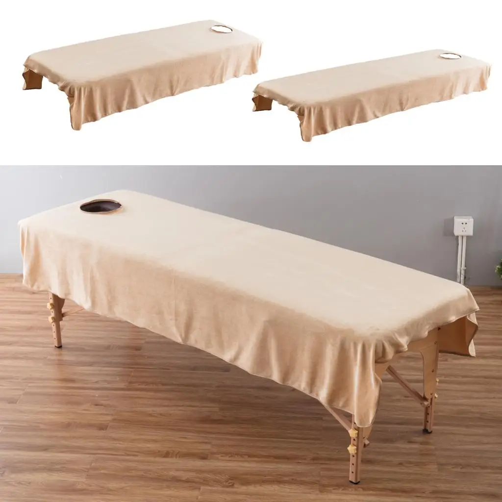 2 Pieces Soft SPA Massage Table Bedding Sheets Beauty Salon Facial Bed Cover images - 4