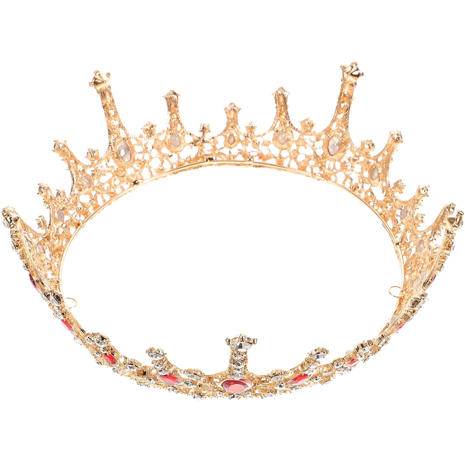 

Red Rhinestone Wedding Vintage Headband Bridal Baroque Tiara Hair Jewelries