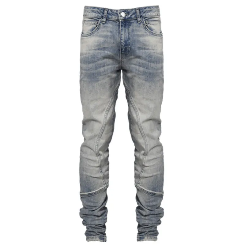 2022 New Mens Jeans Casual Medium Waist Slim Fit Casual Pencil Pants Full Length Denim Trousers Pantalones Vaqueros Hombre