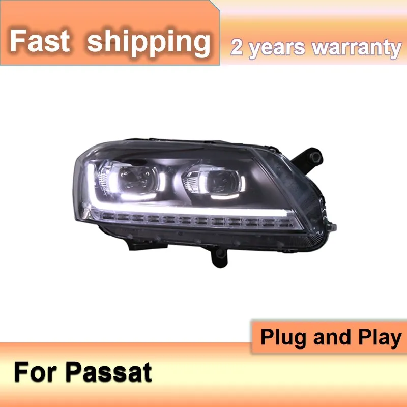Car Accessories for VW Passat Headlight 2012 2013 2014 2015 Passat B7 Front Light LED Headlight DRL Bi Xenon Lens High Low Beam