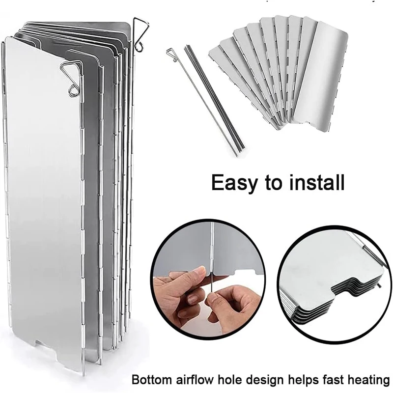 Складное лобовое стекло сверхлегкое алюминиевое для кемпинга портативное