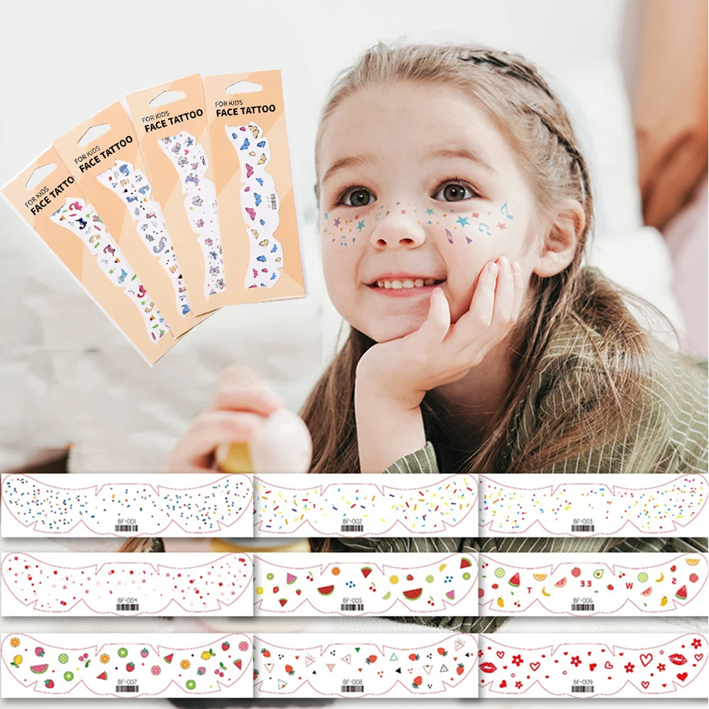 

1Pc Face Temporary Tattoos for Kids Cartoon Cute Freckles Face Stickers Waterproof Disposable Tattoo Stickers Party Makeup
