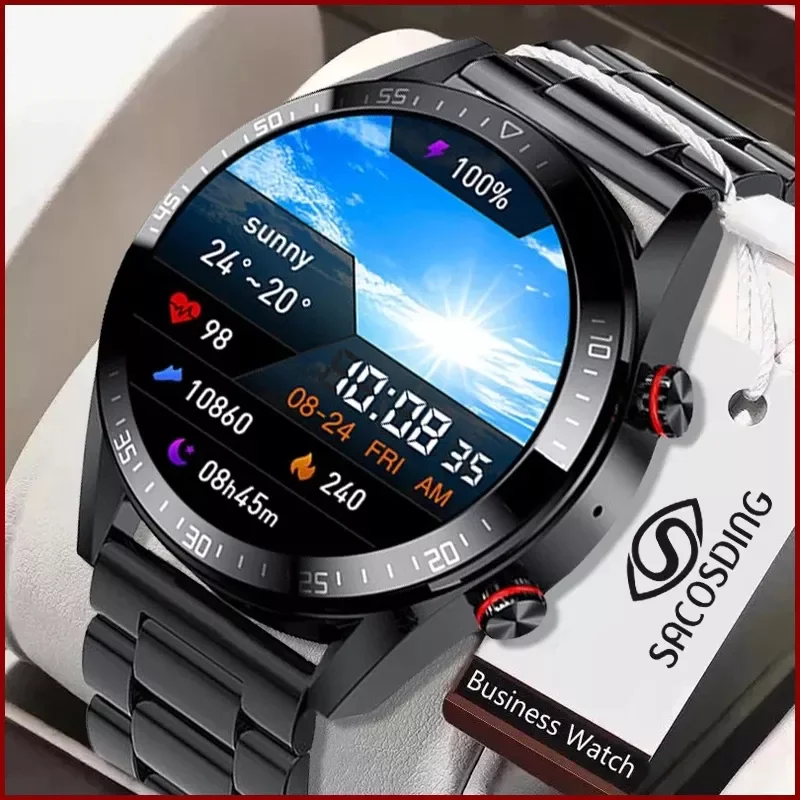 

2022 New 454*454 Screen Smart Watch Men Always Display The Time Bluetooth Call Local Music Men Smartwatch For Huawei Xiaomi +Box