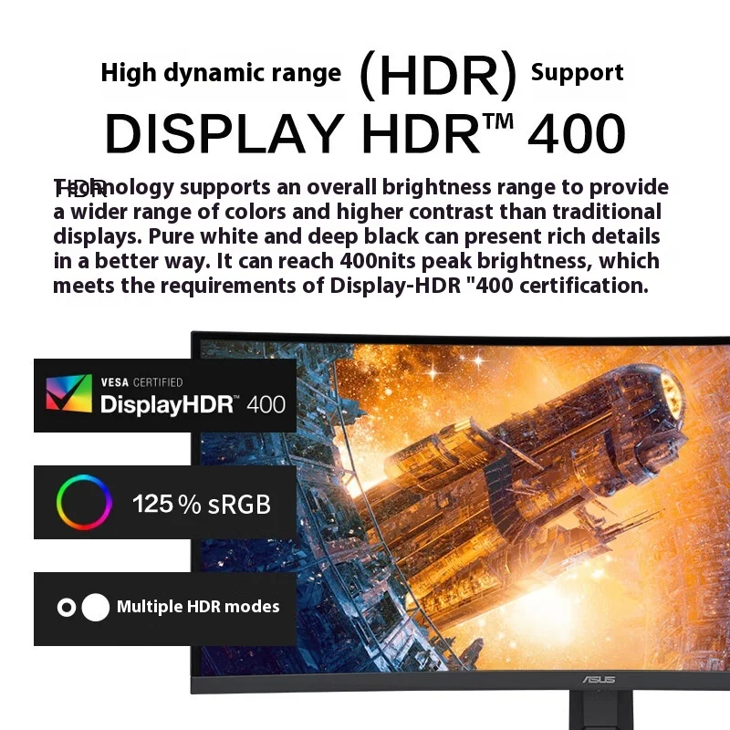 Монитор ROG VG34VQL3A игровой 34 дюйма 2K изогнутый 180 Гц HDR400