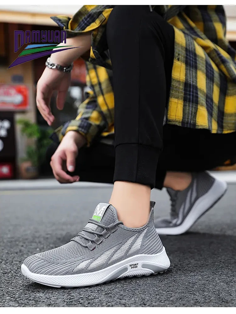 

Men casual shoes autumn trend sports Breathable Casual Fly Women Mesh Trend Sports Shoe Non-slip Comfortable Mens Gym Shoes