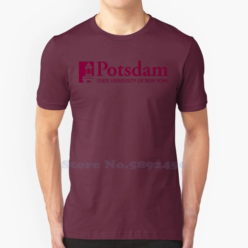 

Повседневная футболка PotsdamState University of New York at Potsdam с логотипом, высококачественные Графические футболки из 100% хлопка