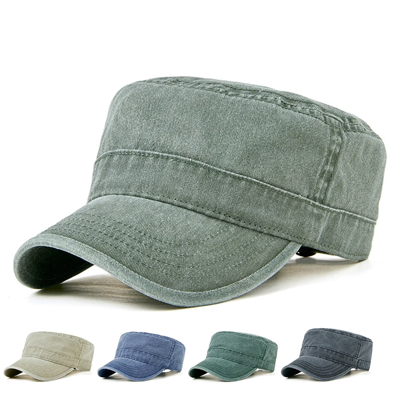 

Men's retro military hat trend middle-aged and elderly big head girth outdoor travel sports pure cotton flat top baseball cap