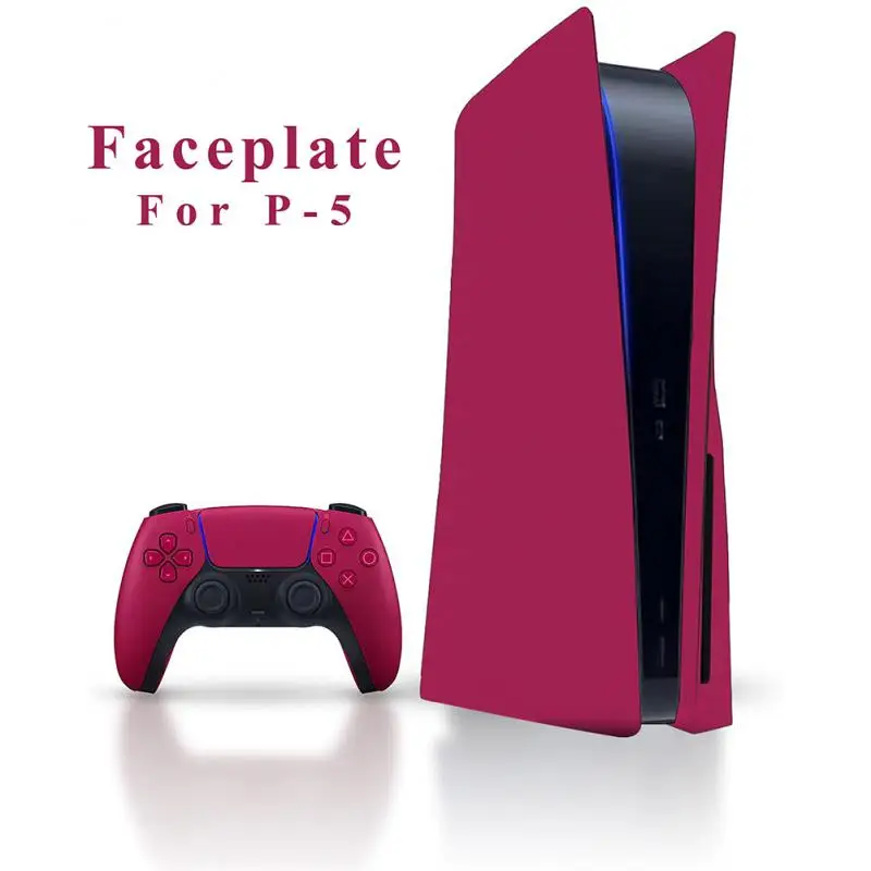 

Faceplate Cover For Ps5 Dustproof Prevent Scratches Prevent Oxidation Hard Cover Game Console Shell Black/red Unique Design