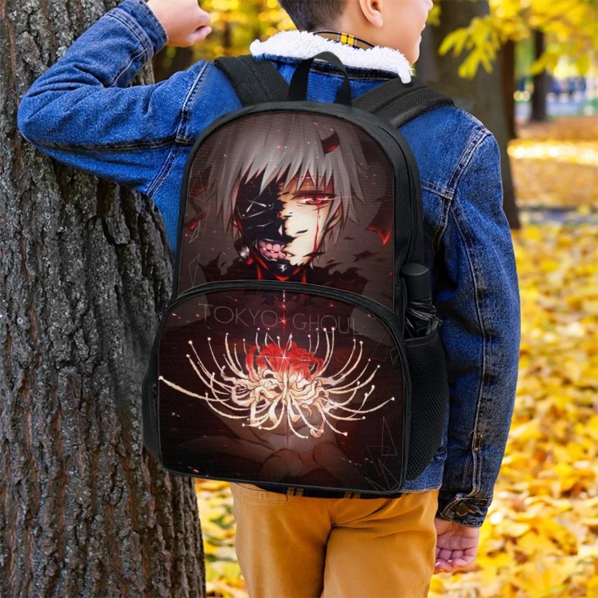 FORUDESIGNS Fashion Tokyo Ghoul Anime Design Backpacks Students Multifunctional Storage Schoolbags Travel Camping Shopping