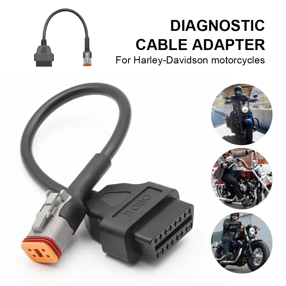 

Motorcycle For Harley 4 Pin To 16 Pin OBD2 Diagnostic Cables Adapter