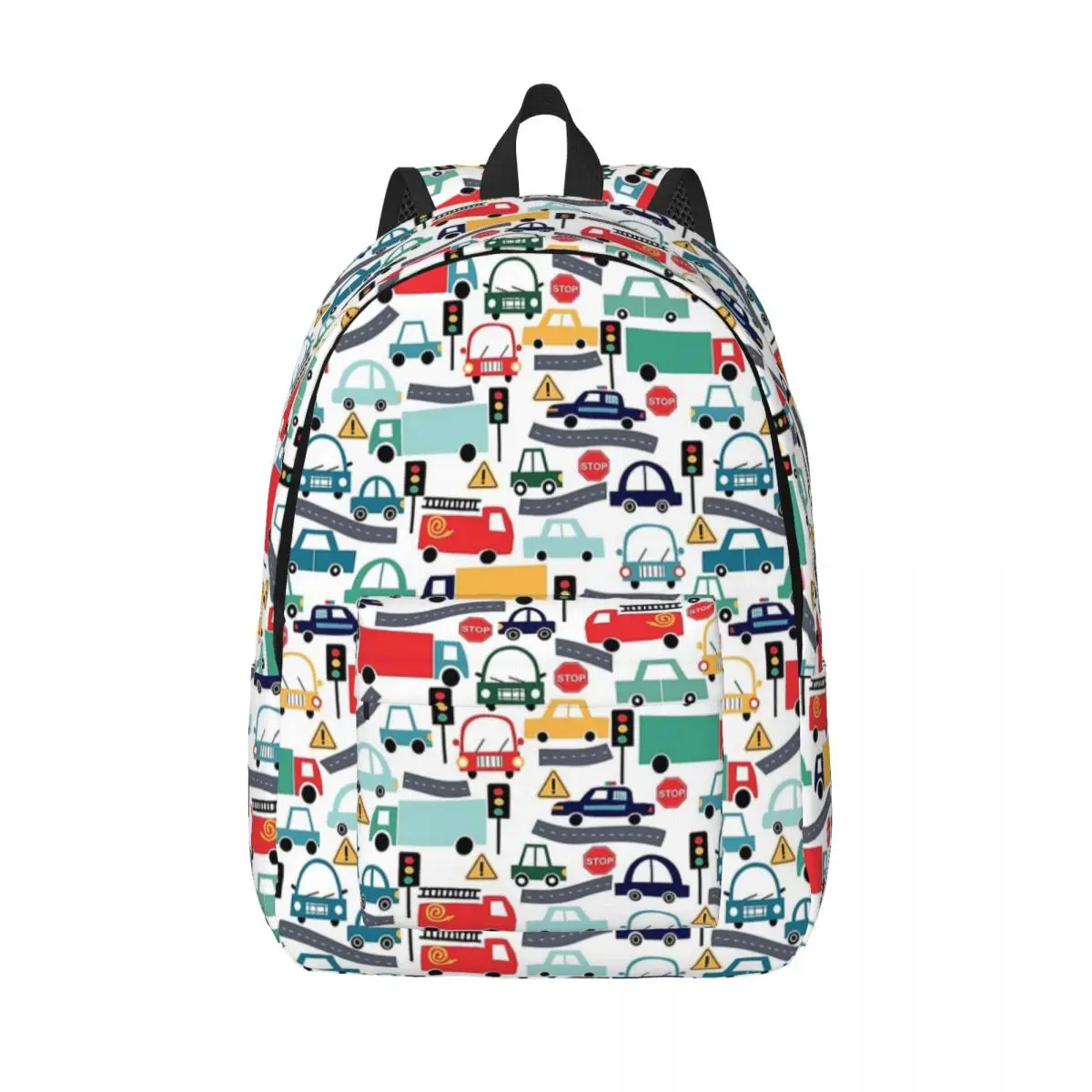 

Cars And Trucks Busy City Traffic Kids Pattern Woman Backpack Bookbag Shoulder Bag Portability Travel Rucksack School Bags