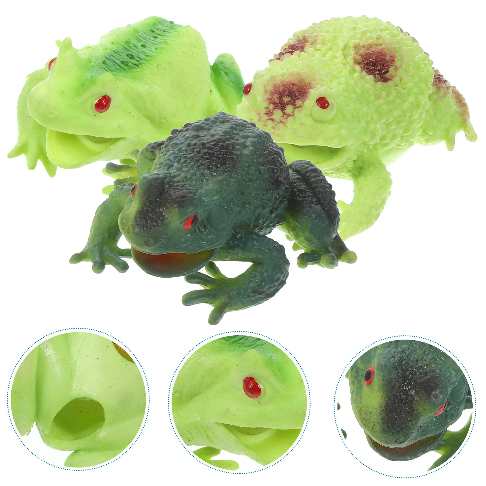 

3 Pcs Stress Relieve Toad Toy Kids Playset Vent Ball Simulated Toys Squeeze Frog Figurine Funny Tpr Child