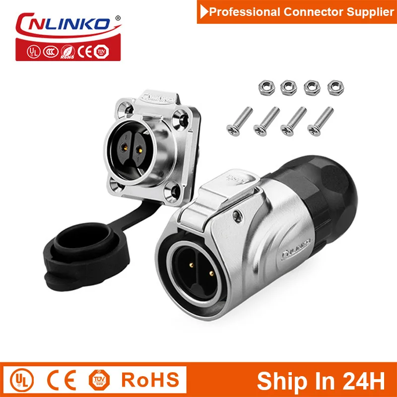 

Cnlinko LP16 2pin M16 Metal Aviation Electric Waterproof Power Connector Male Female Plug Socket Joint for Landscape Stree Light