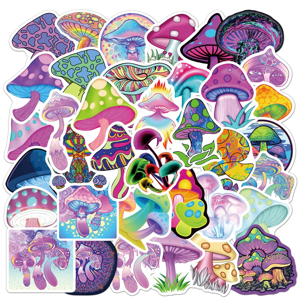 

10/30/50PCS Cool Cartoon Psychedelic Mushroom Stickers Aesthetic Decals Scrapbooking Laptop Graffiti Stickers Wholesale