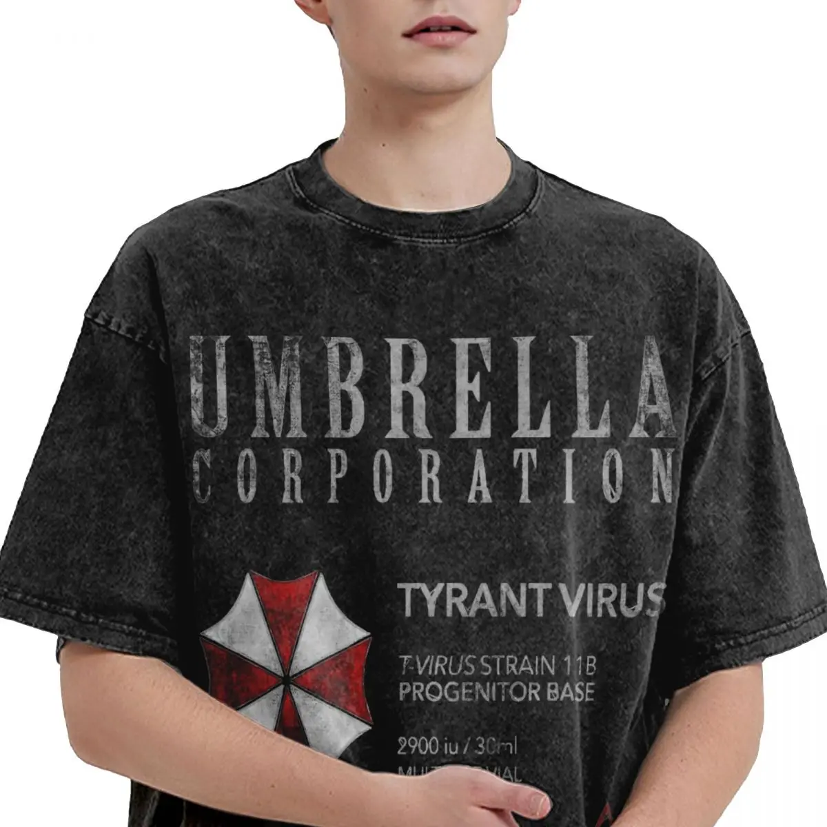 Винтажная промытая футболка с изображением майки и зонтиков уличная одежда в