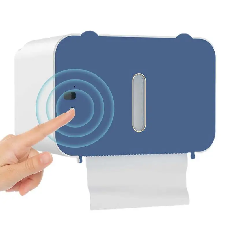 

Toilet Paper Holder Waterproof Sensor Tissue Holder Box With Lid Punch Free Rectangle Napkin Organizer For Bathroom Wall Vanity