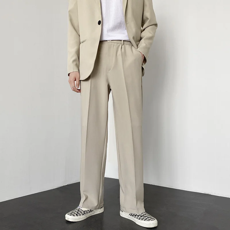

Брюки мужские летние приталенные, модные деловые штаны для мужчин, Свободные корейские костюмы, прямые офисные штаны, 4 цвета