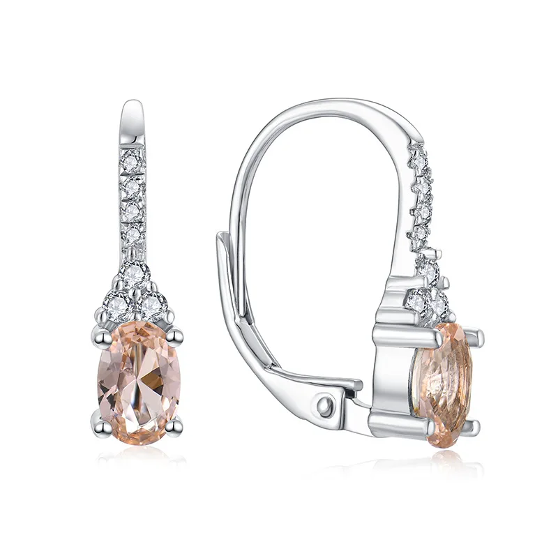 

Light luxury design s925 silver ear buckle color zircon studded with diamonds simple fashion stud earrings jewelry
