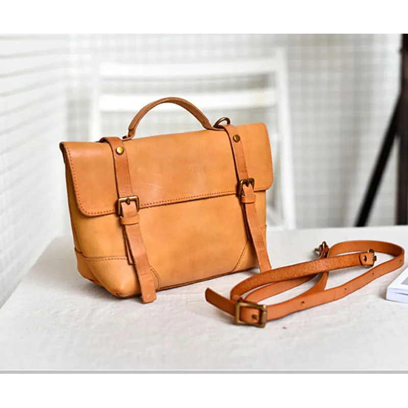 Vintage handmade genuine leather women's small handbag casual luxury natural real cowhide party female shoulder messenger bag