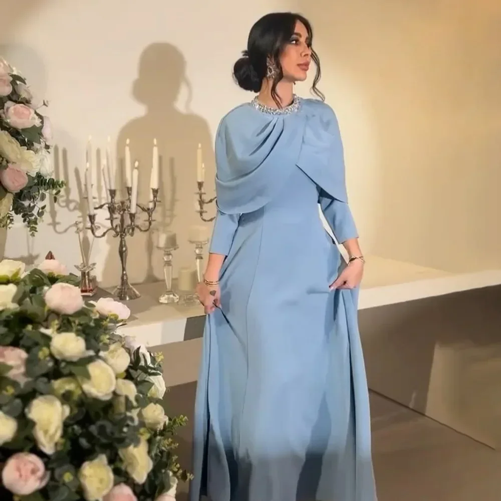 Мусульманское платье с шалью и воротником женское длинное пайетками круглым