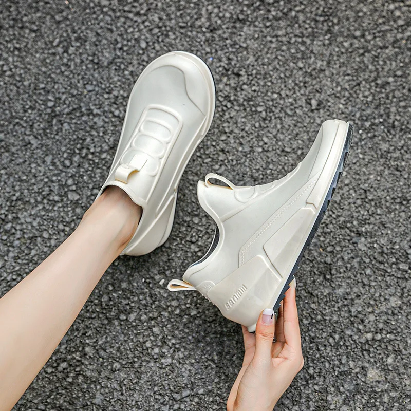 New Women Fashion Ankle Rain Boots Waterproof Short Rainboots Non-slip Wellies Boots Height Increasing Shoes AL39