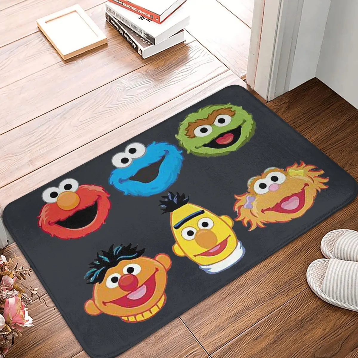 

Улица Сезам Берт обучающий анимационный Противоскользящий дверной коврик для гостиной напольный ковер с персонажами домашний декоративны...