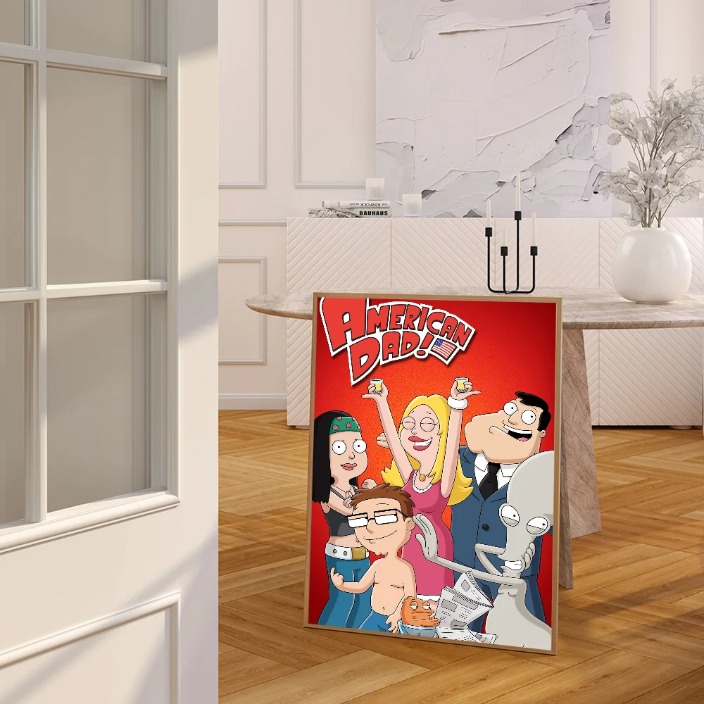 Забавный а-американский мультфильм D-Dad самоклеящийся художественный постер