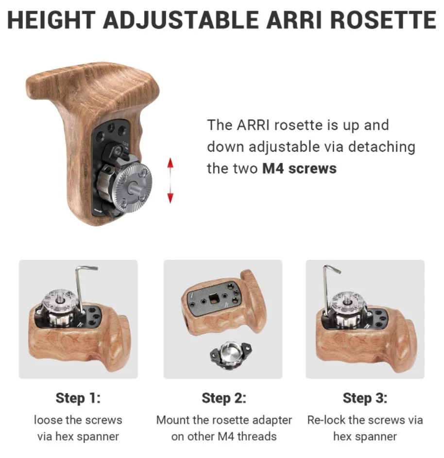 Оснастка SmallRig для цифровой зеркальной камеры левая сторона деревянная ручка