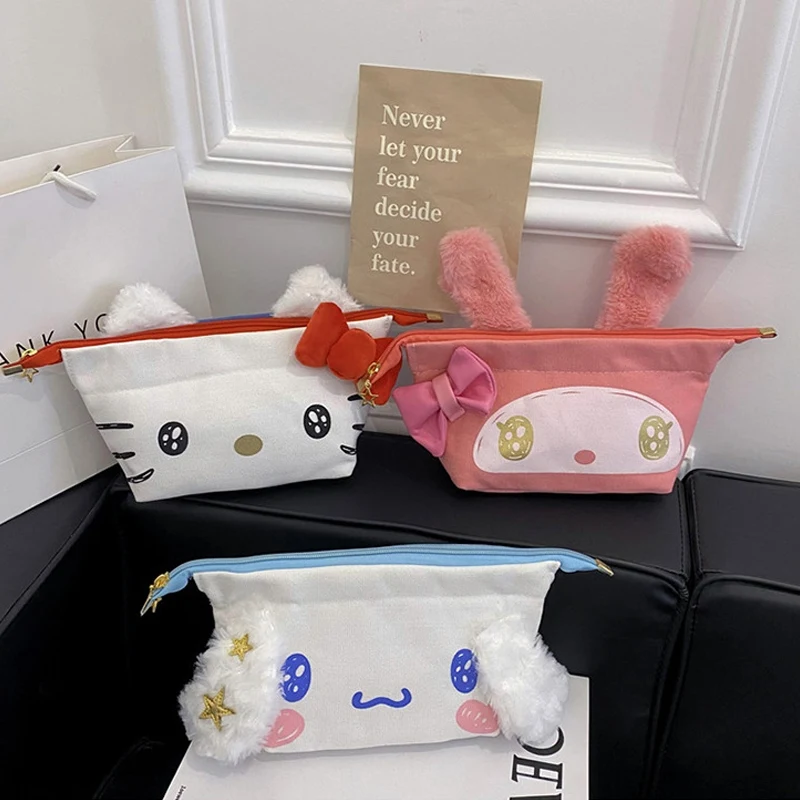 Sanrioed милый карандаш с рисунком коричного цвета Kuromi Hello Kitty мультяшная сумка для